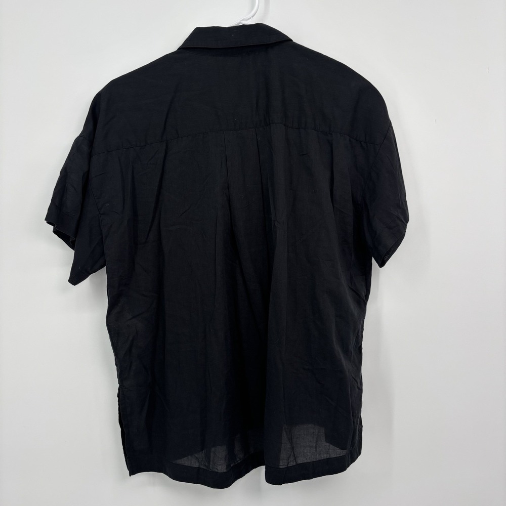 Madewell Black Embroidered Button Front Shirt Women's Small Boho Lightweight - Picture 2 of 7